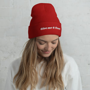 Give Me 6 Feet Cuffed Beanie Social distancing hat gift winter fall fashion