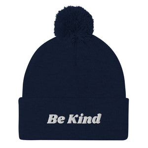 Be Kind Pom-Pom Beanie - Gift Hat Winter Weather Hat Cold Beanie Christmas